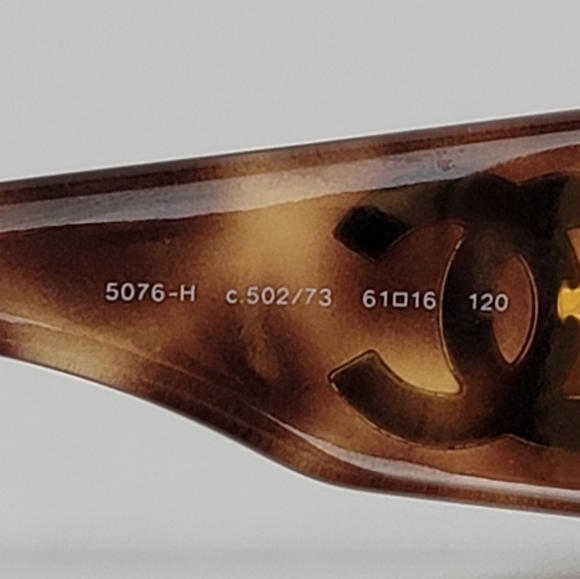 Chanel CC Logo Mother Of Pearl Brown Tortoise Shell Acetate Square Sunglasses - Picture 8 of 11